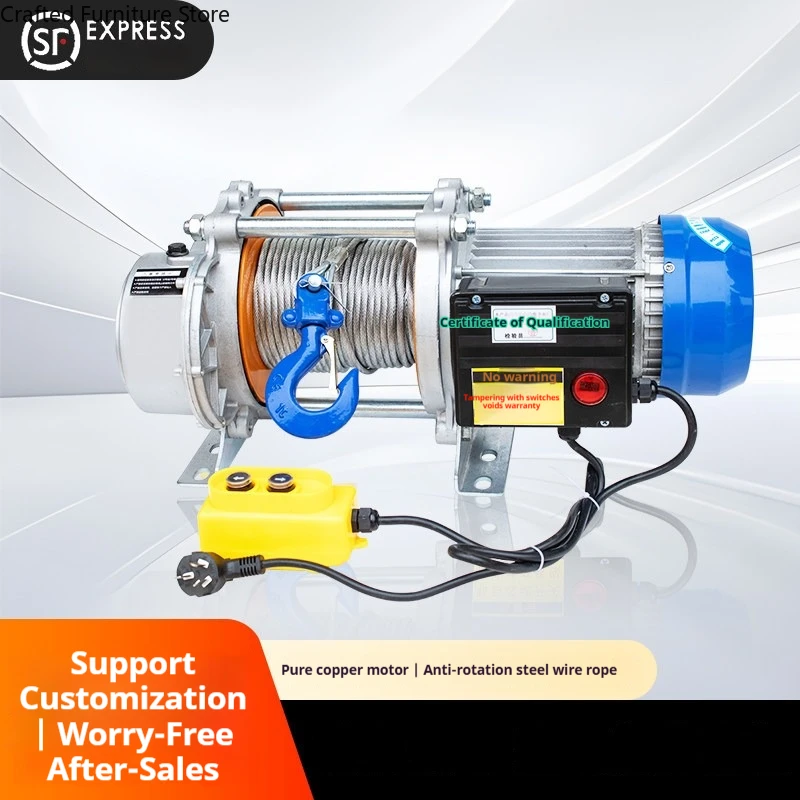 Electric Small-sized Winch Lifting Wireless Remote Control Pure Copper Winch Equipment Commercial Machinery Wciągarka ZY60JYJ