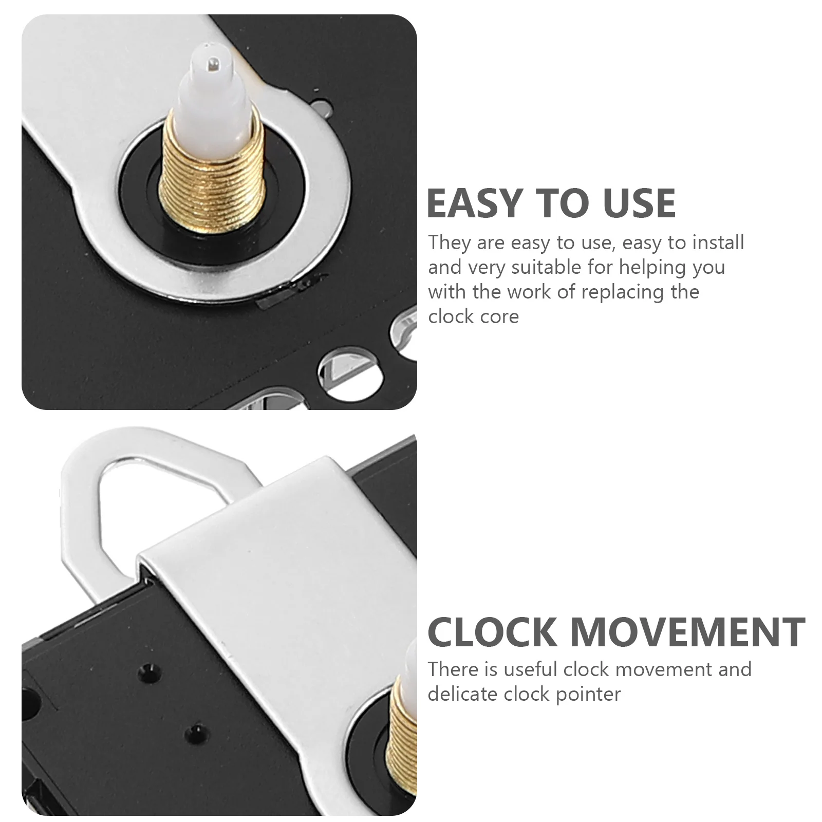 

1Set Metal Clock Mechanism Reliable Workmanship Widely Applicable Various Styles DIY Clock Pointer Parts Home Hanging Clocks