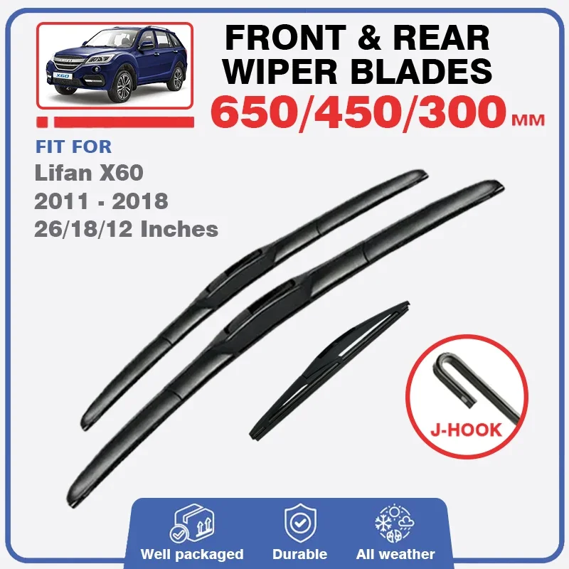 For Lifan X60 2011 2012 2013 2014 2015 2016 2017 2018 Front Rear Wiper Blades Kit Windshield Window Windscreen 26