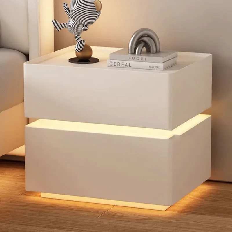 Table Storage Side Smart Bed Bedroom Mesa Lateral White Comfortable Drawers Cute Mobile Muebles Para El Hogar Bedroom Furniture