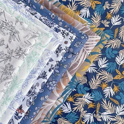 Summer Plant Tree Leaf 100% Cotton Fabric 40S Original Design Fabric Digital Printing for Sewing Cloth Dresses Skirt Kids Design