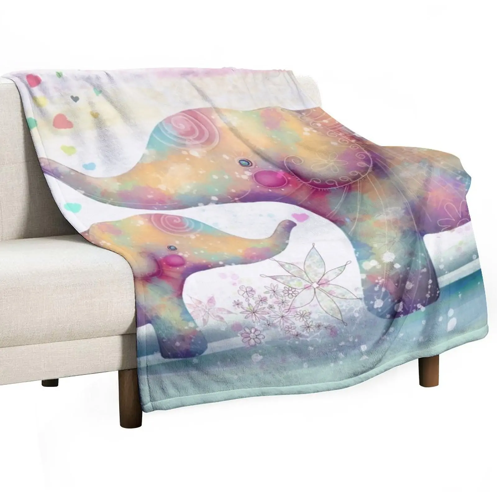 

elephant affection Throw Blanket manga Travel Comforter Blankets