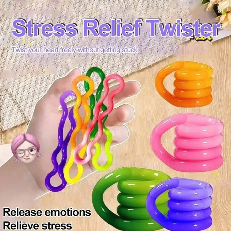 Brinquedo de mesa que muda de cor do humor – Twist Tangle Fidget, decoração de casa, decoração interior para ansiedade e alívio do estresse