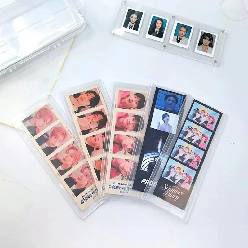 Clear Photo Booth Bookmark Sleeves Blank Photobooth Frames 2x6 Inch Card Protective Sleeves Holder for Cards Collecting Supplies