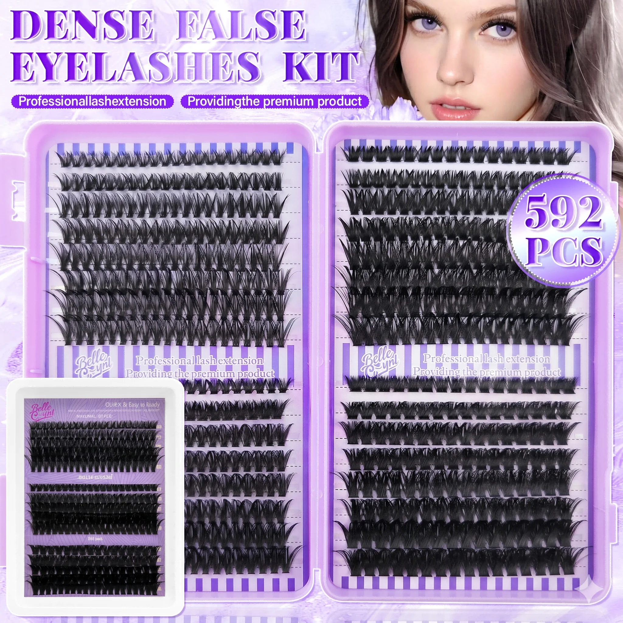 50D/60D/80D/100D Cluster-Wimpern DIY Wimpernverlängerungs-Set Wasserfeste Schlafgeeignete Künstliche Wimpern für Voluminöses Aussehen – Detail 1