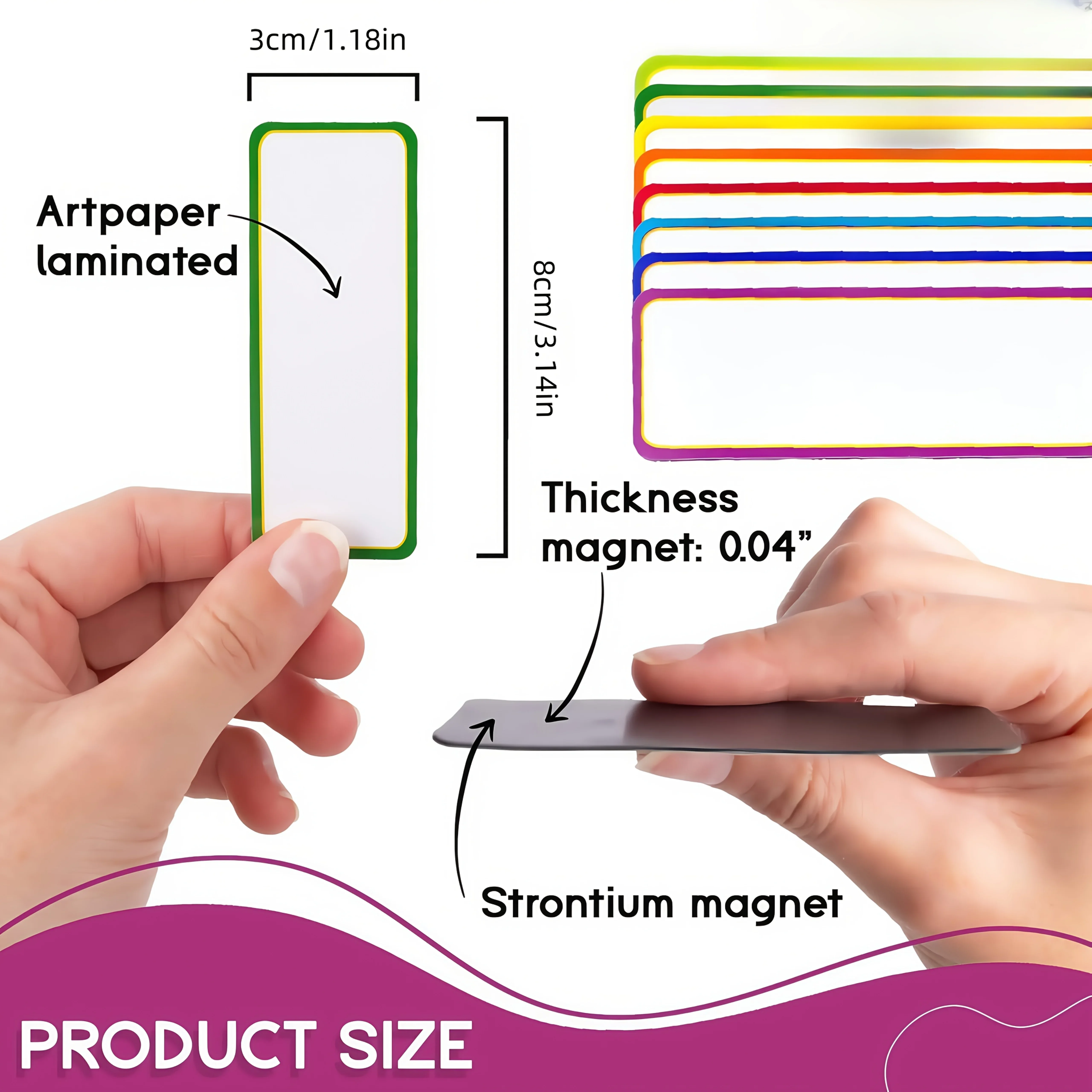 ملصق مغناطيسي قابل للمسح بحدود 48 لونًا، ملصقات كلمات قابلة لإعادة الاستخدام، مناسبة للفصول الدراسية والمكاتب المنزلية وملصقات الأسماء