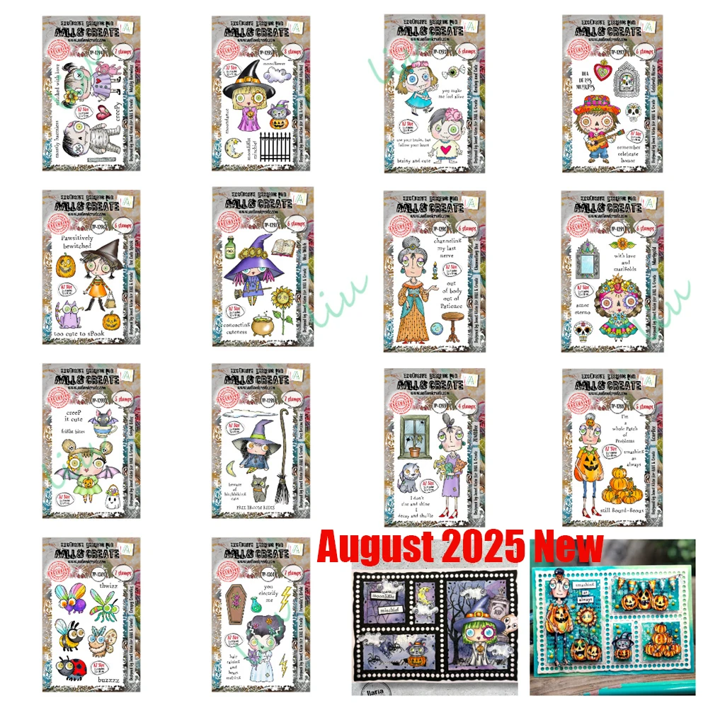

2025 July New Halloween Wee Witch Channeling Dee Marigold Metal Cutting Dies Stamp for DIY Scrapbook Crafts Handmade Photo Album