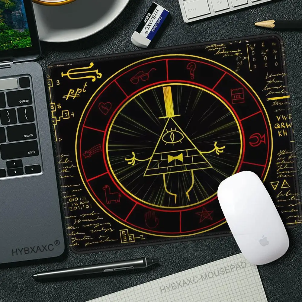 40x45cm Bill Cipher Mousepad HD Printing PC Gamer Lock Edge Keyboard Deskmat Small Size Non-slip Mice Pad Gravity Fall Table Pad