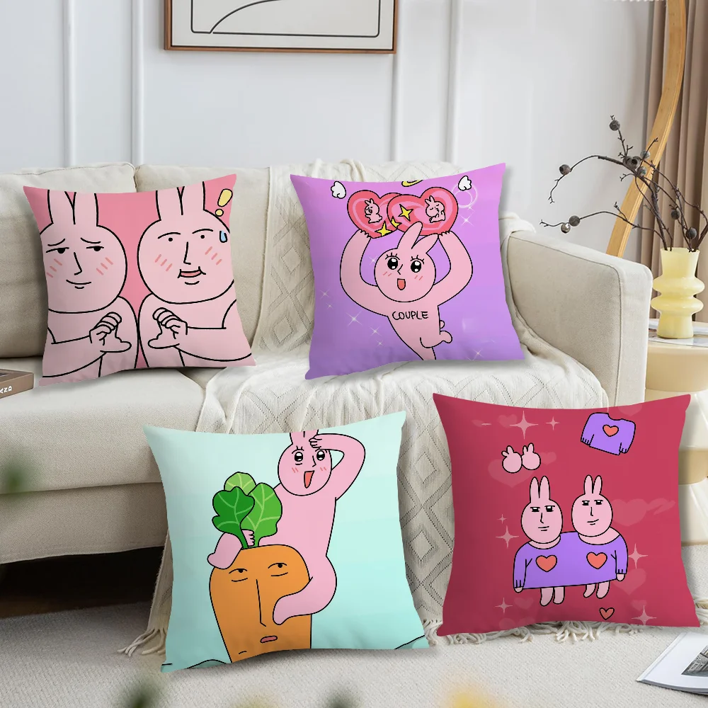 Pink My F-Friend Rabbit cushion cover Accessories Square Cushion Room Bedroom Headboard Sofa Living Backrest Car Nap Time