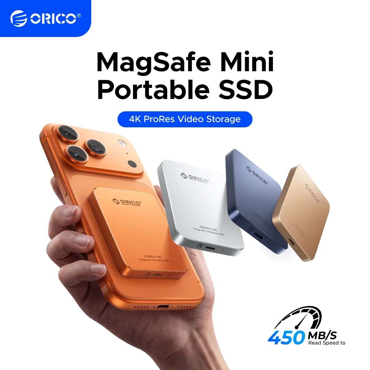 ORICO 460MB/S Portable SSD USB3.2 PSSD 480GB 512GB 1TB External SSD for iPhone 17 16Pro/Max ProRes 4K ProRes