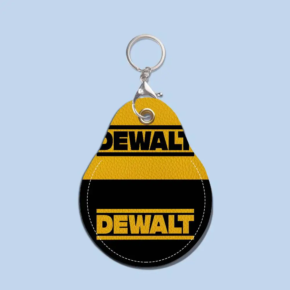 D-DEWALTS الرجال والنساء العالمي مانع االصدأ المفاتيح بو الجلود حامل بطاقة الوصول قطرة مفتاح العلامة الدائري