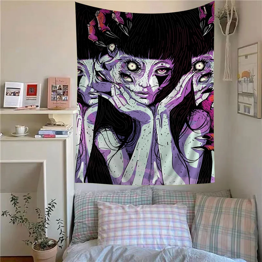 Anime Tomie Junji Ito Tapestry Art Printing Art Science Fiction Room Home Decor Home Decor