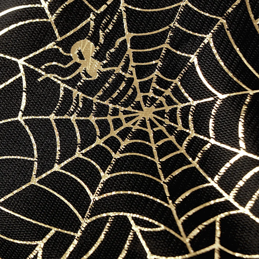 Mädchen Lila-Schwarzes Hexenkostüm mit Hut, Goldener Spinnennetz-Druck Tüllkleid 2026 Halloween-Kleidung, Fantasievolles Zauberer-Cosplay-Outfit – Detail 8