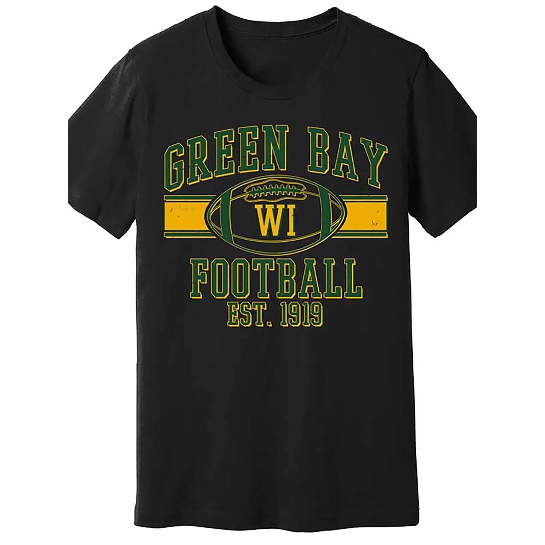 Eid Summer Retro Fashion Cotton T-Shirt, Street Hipster Theme GREEN BAY FOOTBALL Print T-shirt, Men'S Casual and Comfortable Crewneck Loose T-shirt Plus Size, Easter, St. Patrick'S Day, The Perfect Outdoor Activities Large Size T-shirt