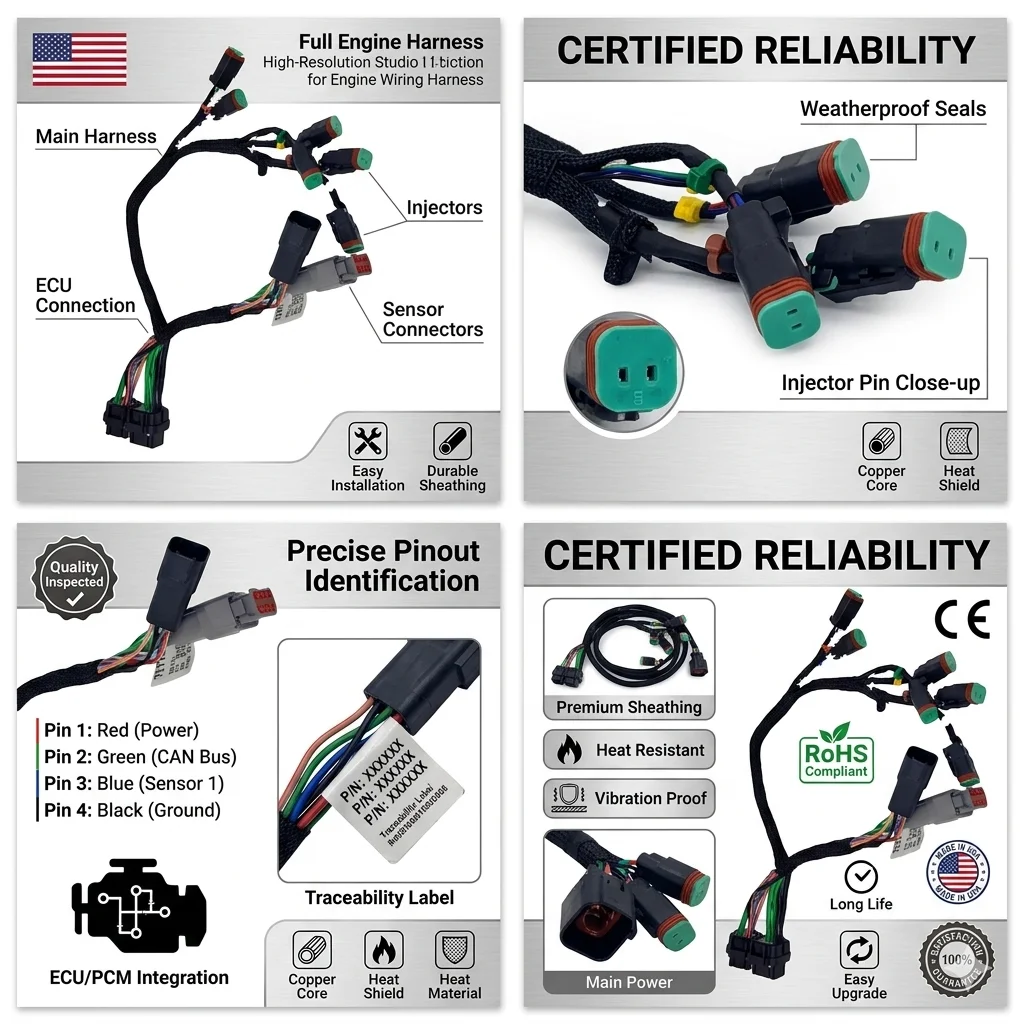 Planer Harness 14-Pin 7177288 Compatible With Bobcat Skid Steer Loader S570 S590 S650 Compact Track Loader T590 T650 Toolcats