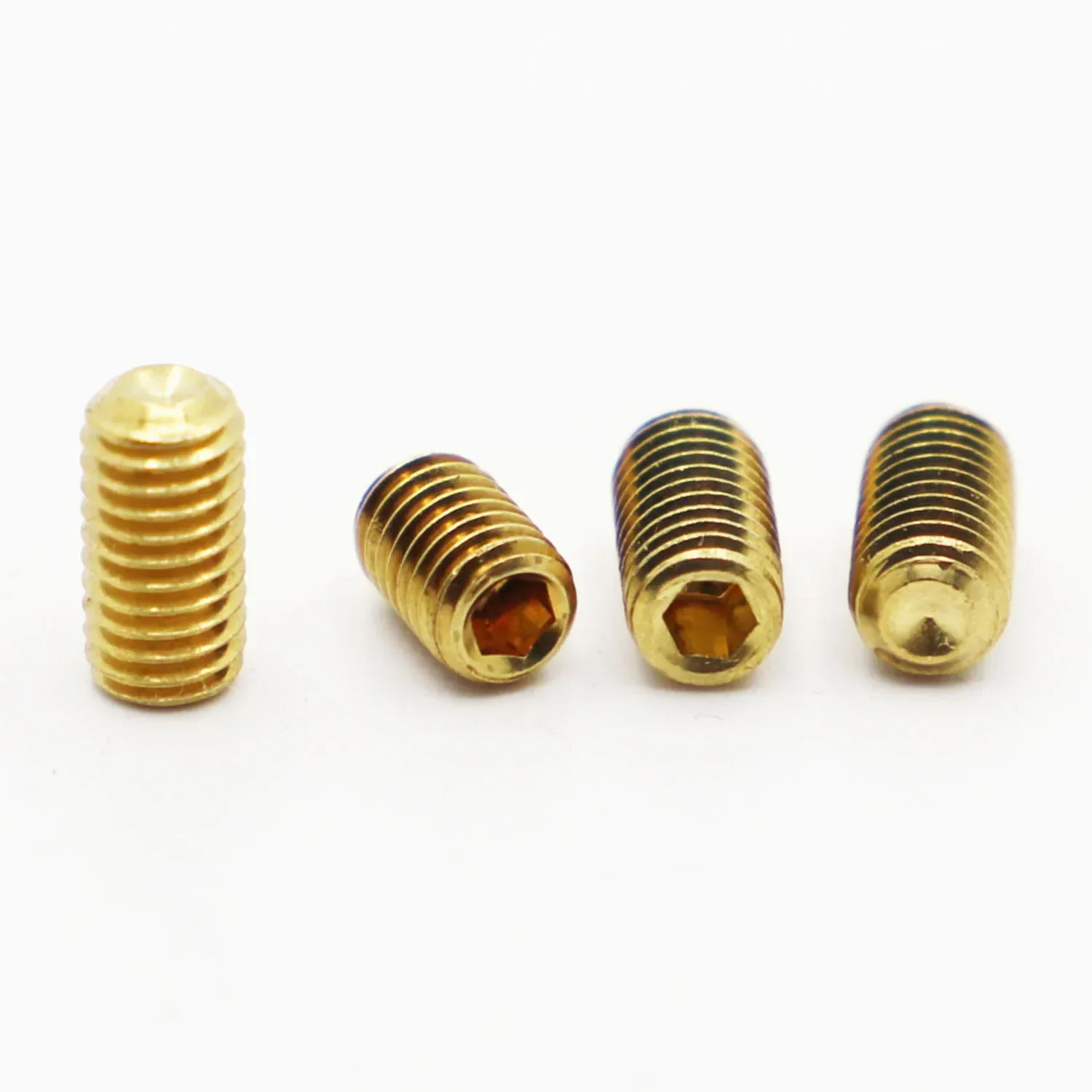 2-10pcs M2 M2.5 M3 M4 M5 M6 M8 M10 Brass Hexagon Socket Set Screws With Cup Point Grub Screw Bolts DIN916