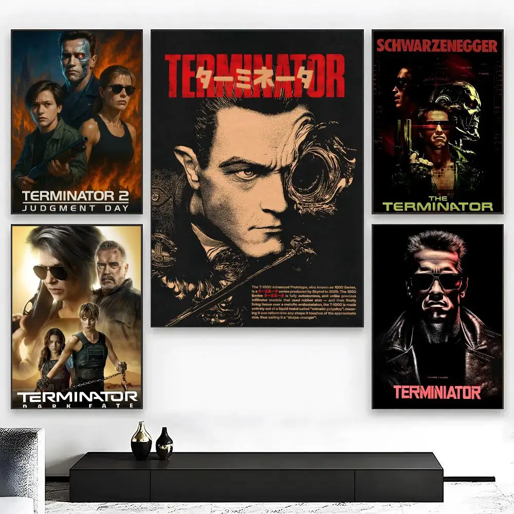Movie The T-Terminator Poster High Quality Bedroom Living Room Aesthetic Wall Decoration Painting Stickers Gift