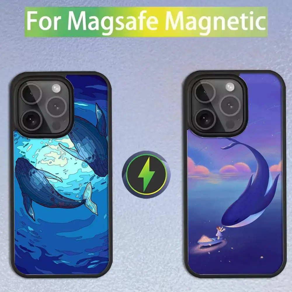 

Space Ocean Whale Shark Phone Case For iPhone 16,15,14,13,12,11,Pro,Max,Plus,Mini,SE Magsafe Magnetic Wireless Charging