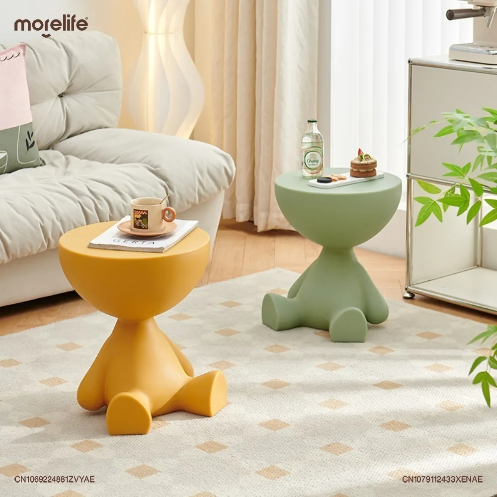 

Nordic Plastic Sofa Side Tables Mini Corner Coffee Table Decor Round Small Stool Bedside Tables Living Room Home Furniture K01