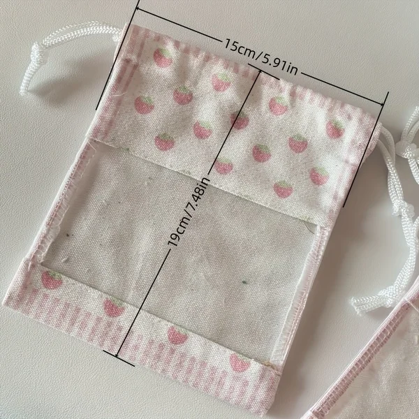 Steve Cute Star Strawberry Large Capacity Transparent Layer Doll Display Bag Travel Cosmetics Storage Bag