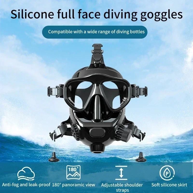 Smaco Scuba Diving Mask Full Face Snorkel Masks Underwater Breathing Snorkeling Set Swimming Mask Scuba Diving Equipment