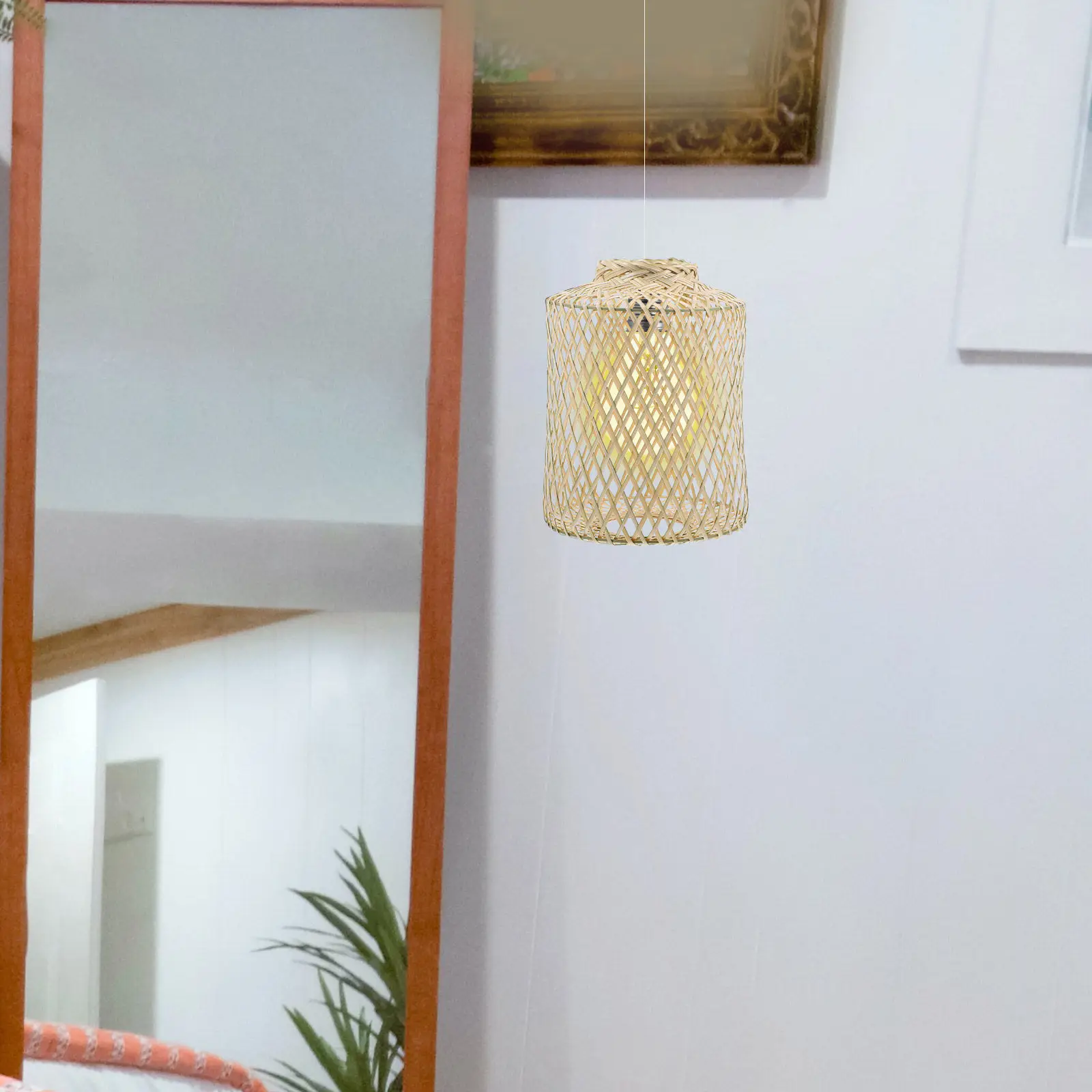 Bamboo Woven Lamp Shade – Rustic Hanging Lamp Cover for Home, Hotel & Restaurant Light Decoration
