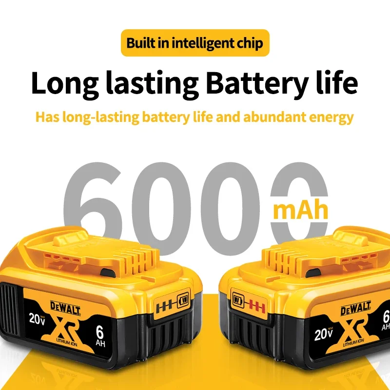 100% بطارية ديوالت الأصلية 20 فولت ، 6AH بطارية ليثيوم أيون قابلة للشحن DCB115DCB118,18 فولت 20 فولت ، DCB1104 شاحن بطارية أداة ديوالت