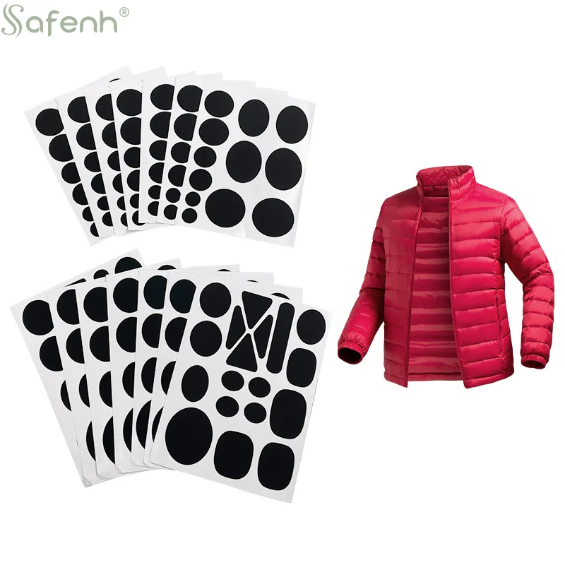 

1Set Polyester Yarn Instant Self-Adhesive Durable Fabric Repair Patches Assorted Shapes Universal Iron-On Free For Down Coats