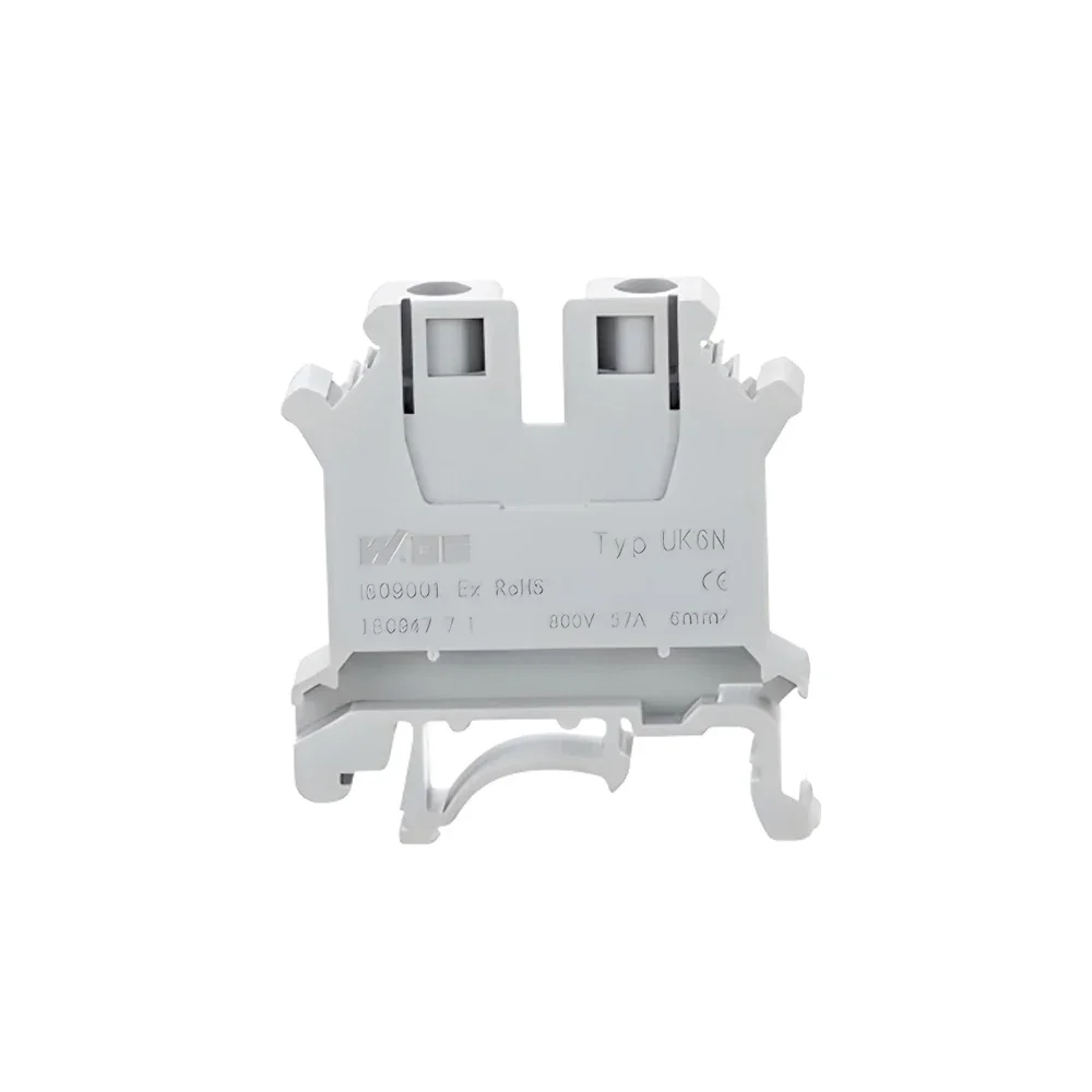 10Pcs UK-6N Din Rail Terminal Block Universal Class Connector Screw Connection Terminal Strip Block UK6N Wire Conductor