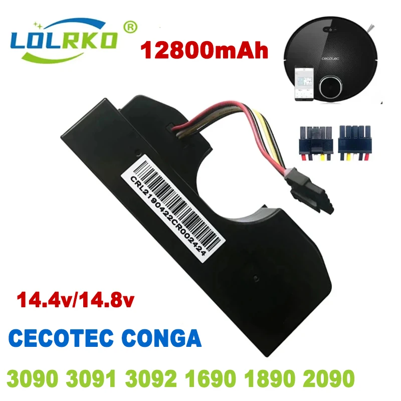 Vacuum Battery For CECOTEC CONGA 3090 CONGA 3091 CONGA 3092 Fits 05173 6800mAh / 44.40Wh 14.4V Li-ion