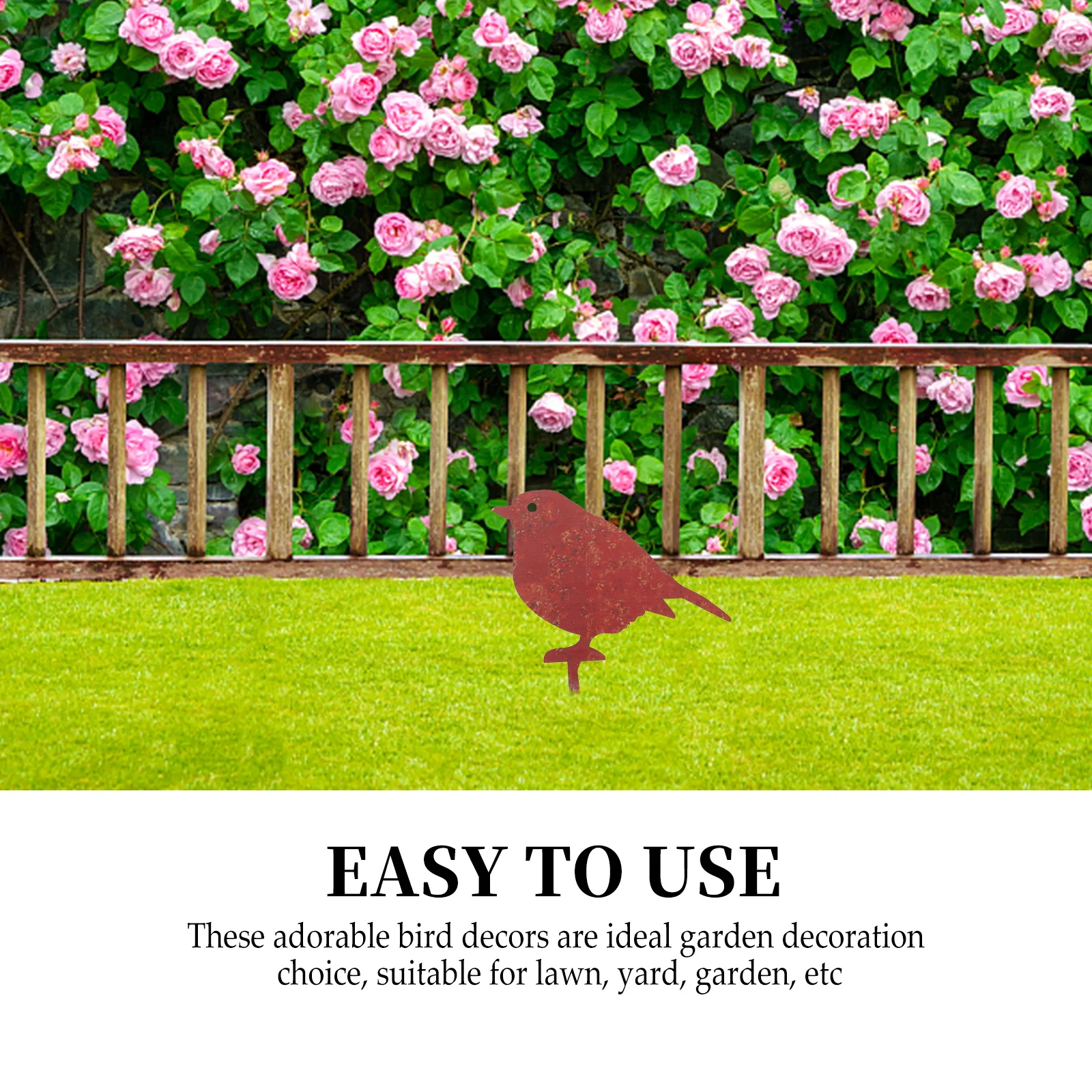 

Rustic Bird Garden Sign Durable Yard Stake Outdoor Lawn Ornament Animal Shape Garden Decoration Yard Sign Bird Stake