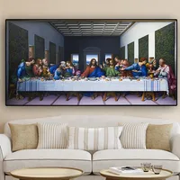 The Last Supper by Leonardo Da Vinci Famous Abstract Canvas Painting Affiche Scandinave Wall Art Picture for Living Room t Decor