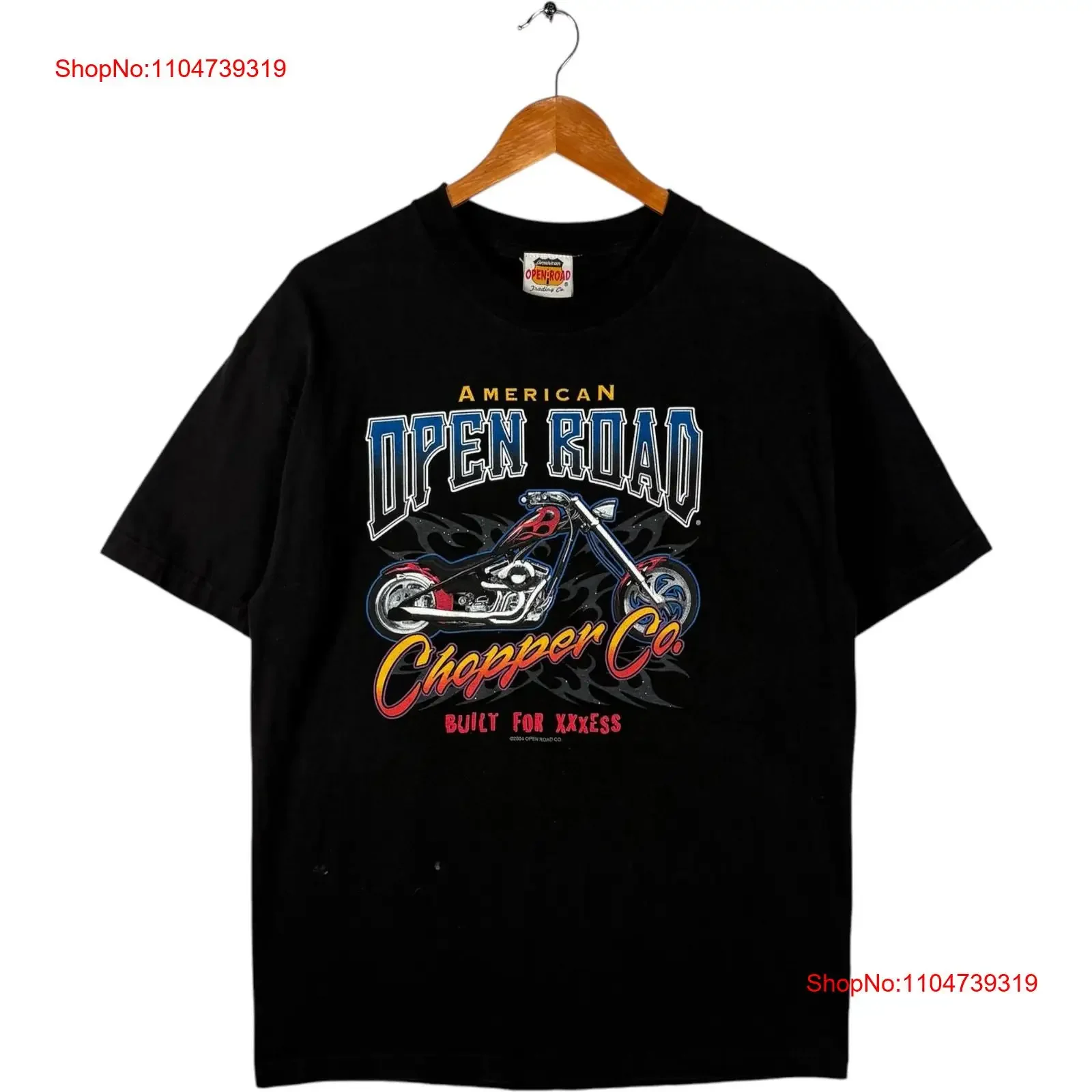 

Men's Vintage Open Road Chopper Company T Shirt Medium Black vintage Washed Unisex Top For Everyday Wear Breathable streetwear