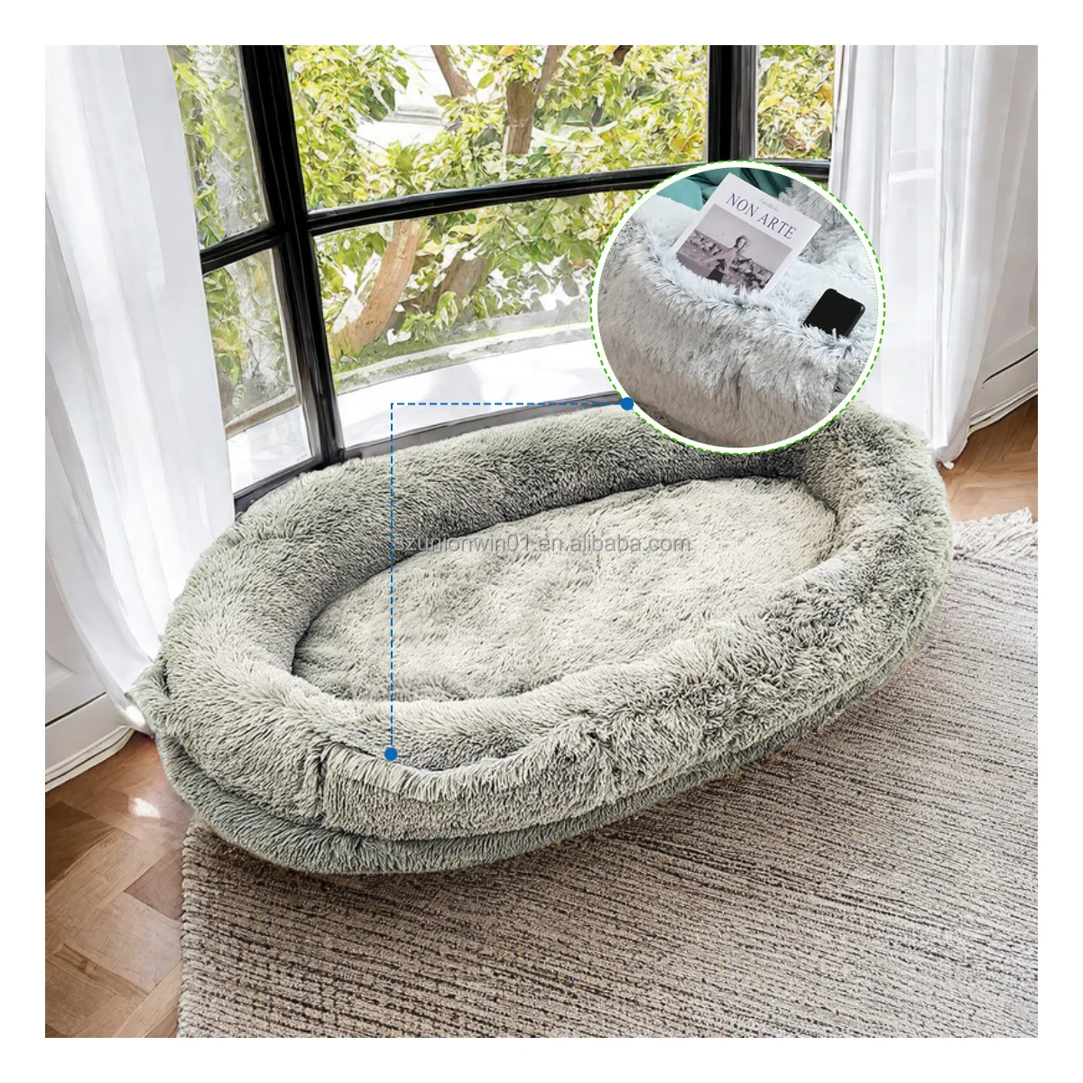 cama para perros humanos pet side reclining extra large popular round sofa lazy adjustable back human dog bed