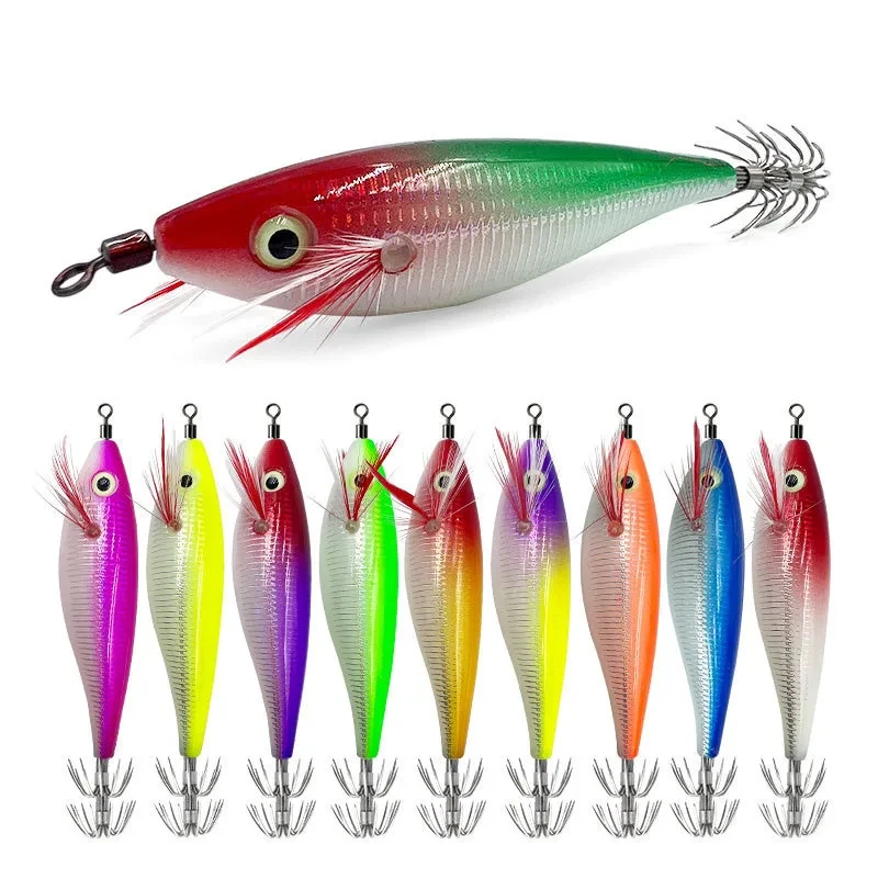 Artificial Lula Gancho Jigs Fishing Lure, Luminous Ferramentas De Pesca, Jigging Iscas, Horizontal, Mar, Lula, 10g, 10cm