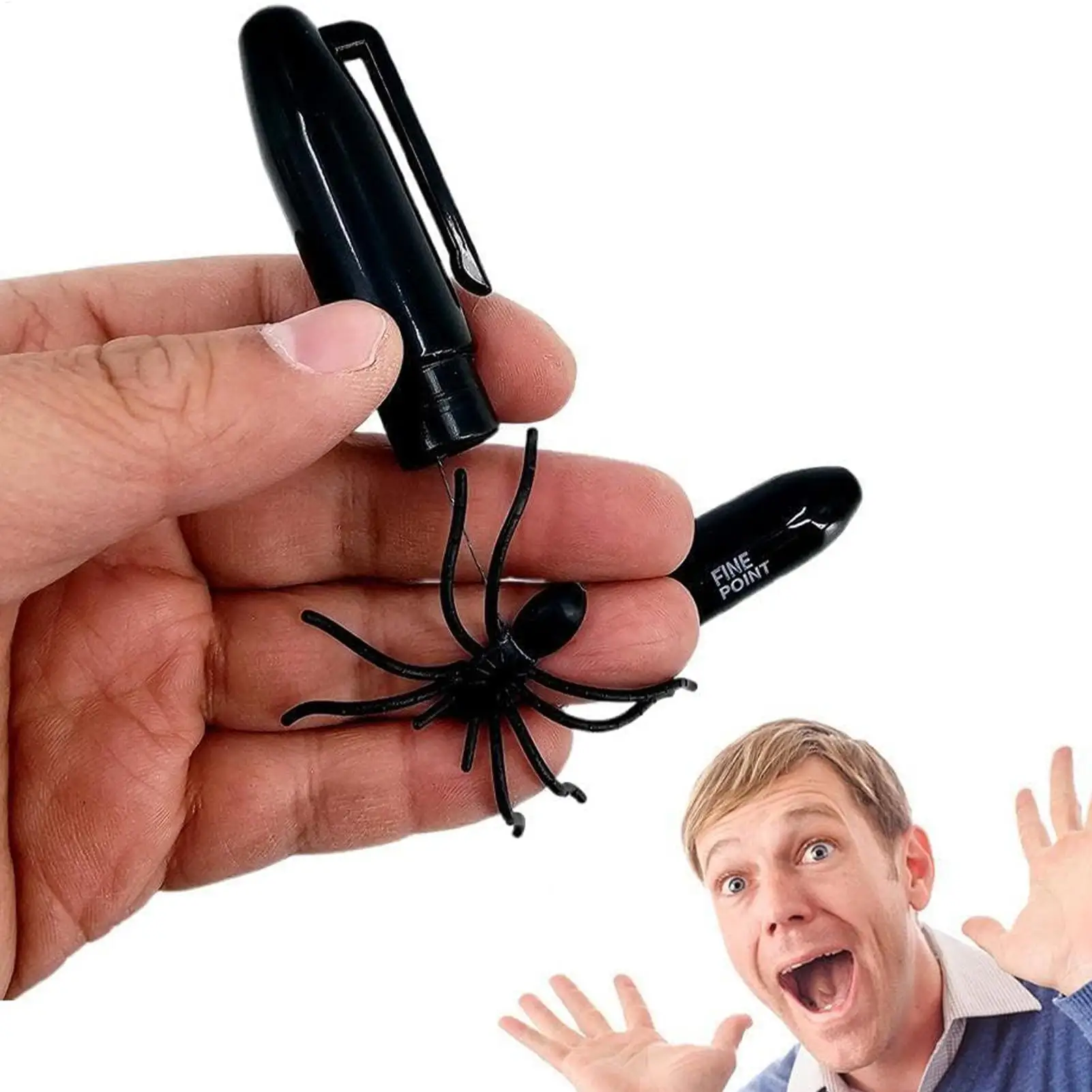 Realistic Fake Spider Pen Novelty Prank Toy for April Fools' Day Party Jokes Gag Gift for Friends Family Students Colleagues