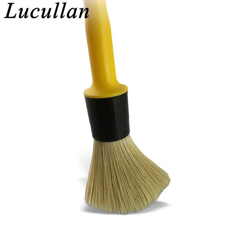 Lucullan 26CM długi uchwyt Detailing pędzel 50/50 syntetyczne/dziki miękkie włosy Premium narzędzia do czyszczenia do głębokiego czyszczenia