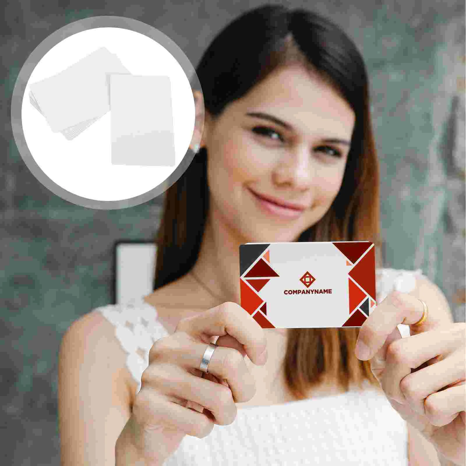 10 Pcs Employee Card White Credit Dual-side Membership Printable PVC Fake Unfinished Blank Tag