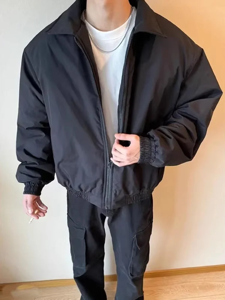 American Sle Tee-Proof  Jaet Cotton Clothes for Men Thiened Cleanfit High-End Feel Collar Cotton Coat