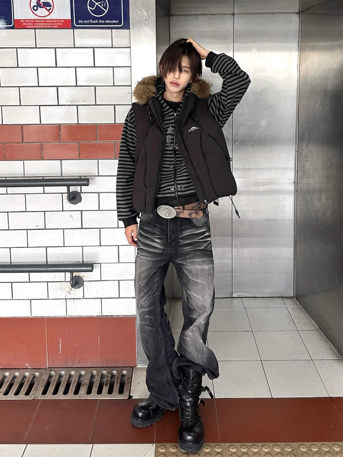 

Retro Waed Slim Fit Men's Jeans Spring Autumn Casual Micro Flared Denim Pants CleanFit American Sle Vintage Casual Long T...