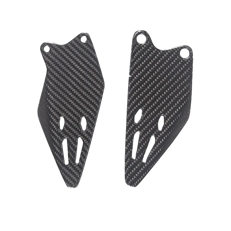 

Motorcycle Heel Guard Side Panel Rearset Plate Footpeg Protector Carbon Fiber Gloss For Kawasaki ZX6R ZX-6R 2019 2020 2021