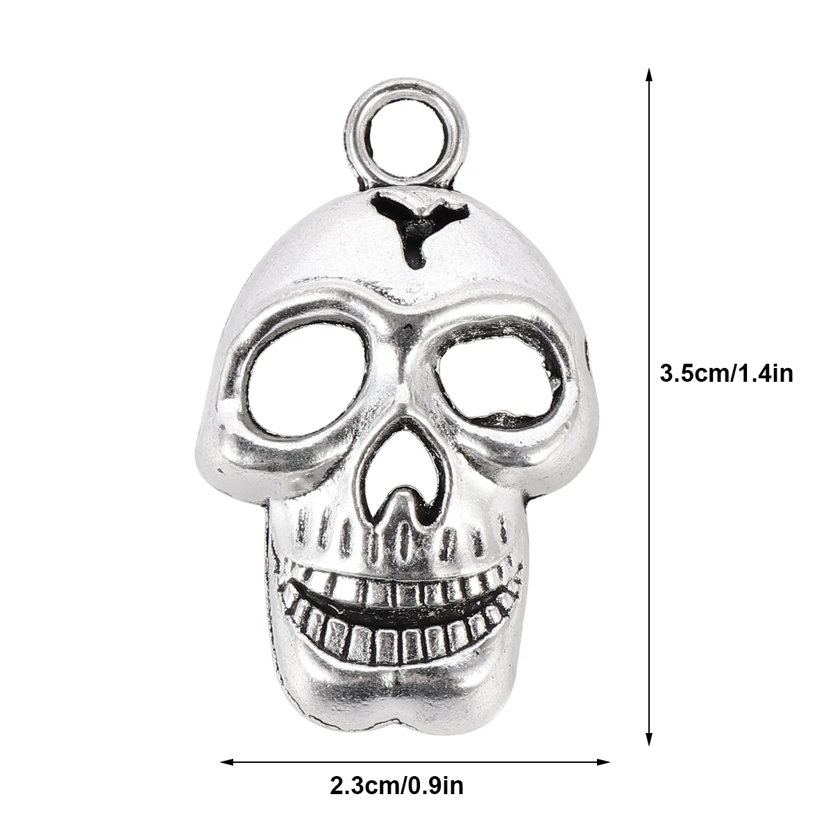 

Alloy Skull Shaped Keychain Pendant Necklace Earring Charms Bracelet Accessories Halloween Decorative Small Portable