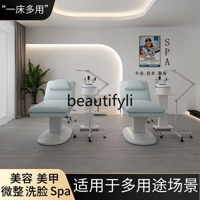 FF Y Electric tattoo embroidery heated beauty bed, fully automatic special bed for tattoo eyebrow massage and beauty salon