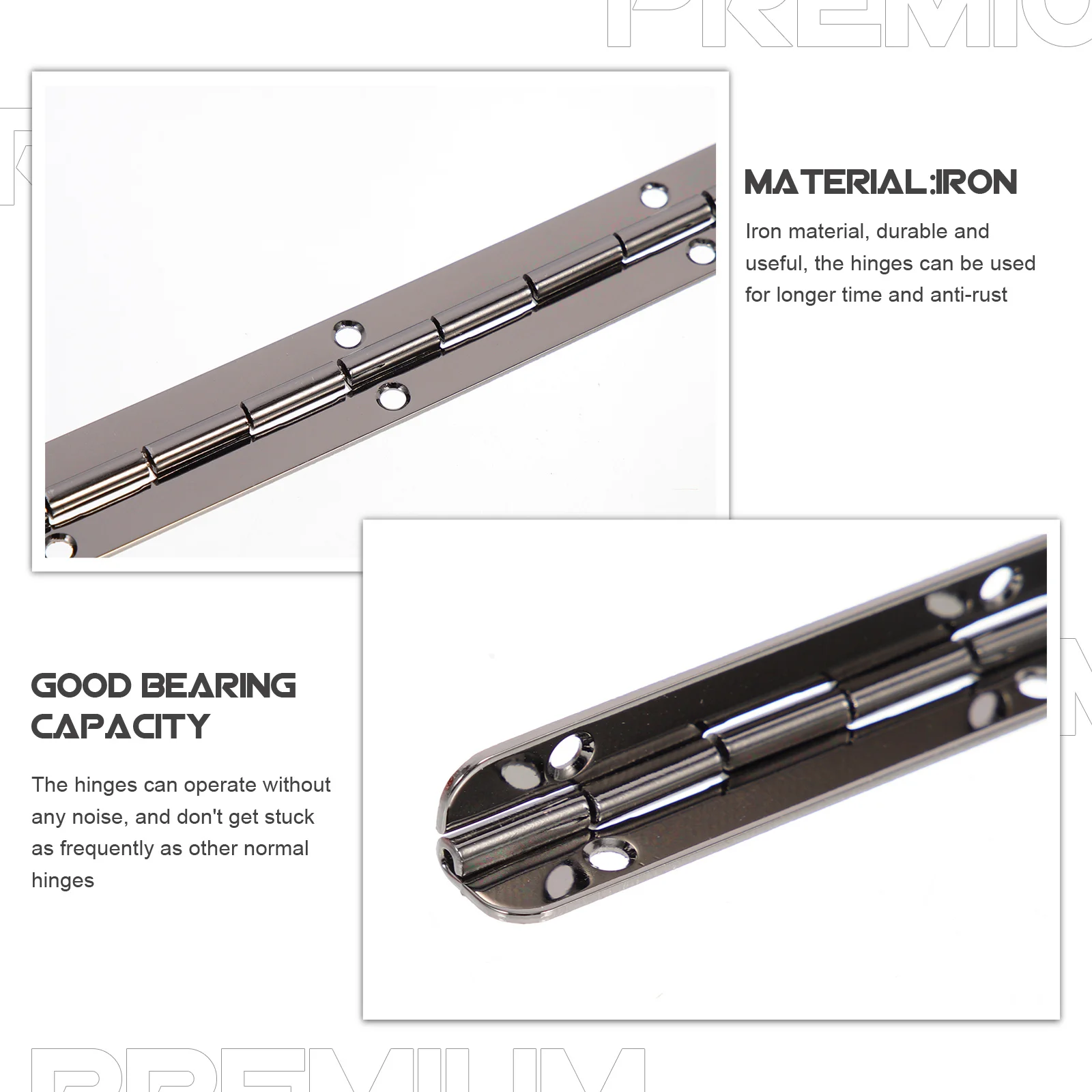 

10Pcs Heavy Duty Piano Hinges Iron Material Continuous Hinge 180 Degree Cabinet Door Wardrobe Jewelry Box Smooth Silent