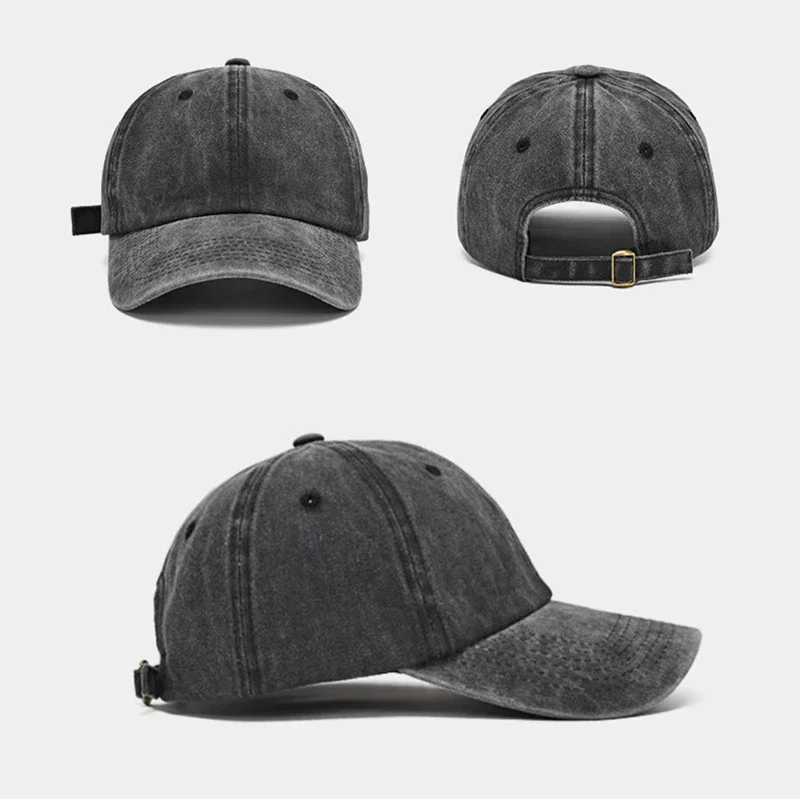 Baseball Cap Washed Denim Men Women Snapback Hat Vintage Hip Hop Caps Solid Color Hat Bone Casquette Outdoor Casual Sport