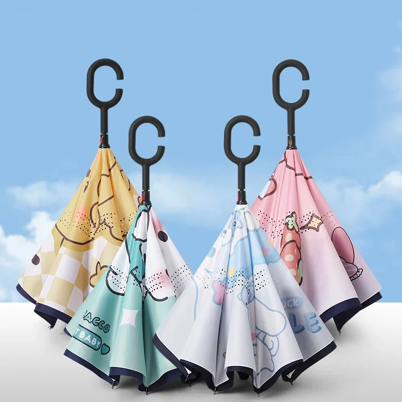 

Sanrio Kawaii My Melody Umbrella Cinnamoroll Pochacco Anime Fashion Gifts Creative Reverse Double-layer Sunny and Rain Umbrellas