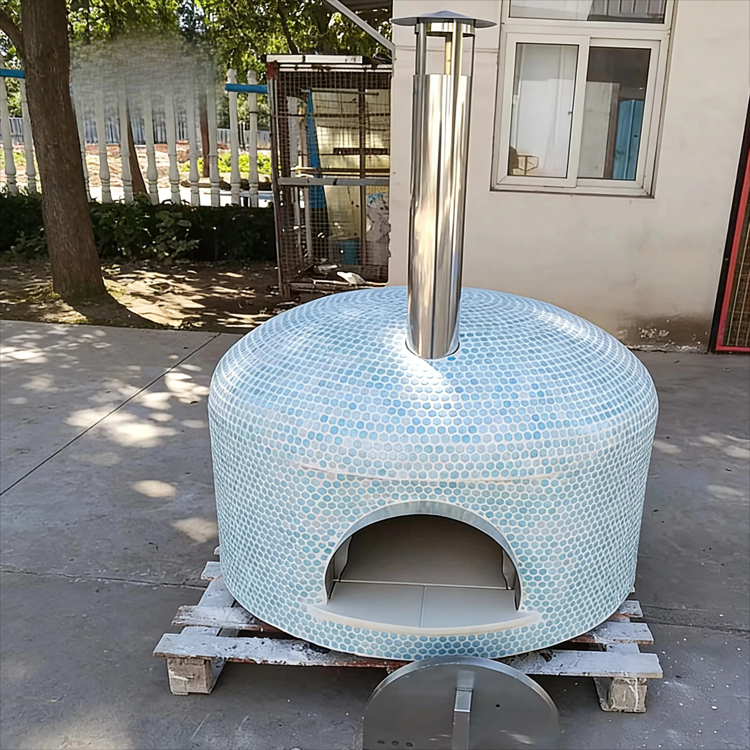 hj-CE Single Pizza Oven Wooden Box Custom Pizza Oven Newest Wood-fried Clay Pizza Ovens@