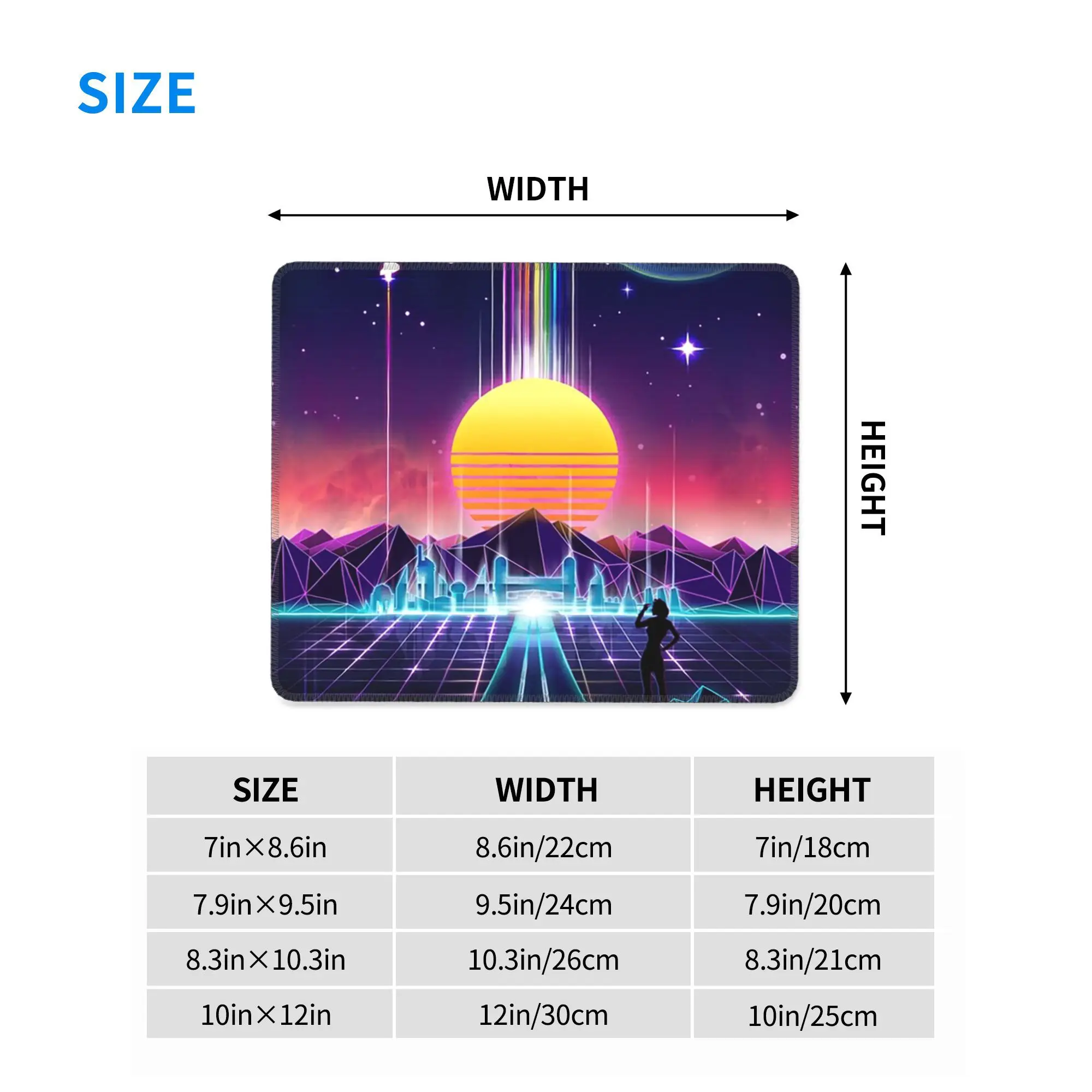 แผ่นรองเมาส์นีออนซันไรส์แป้นพิมพ์คอมพิวเตอร์แผ่นรองเม้าส์สำหรับเล่นเกม PC แล็ปท็อปโต๊ะอุปกรณ์สำนักงานแผ่นรองโต๊ะ