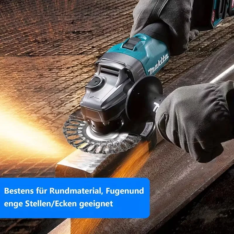 5/6인치 강철 와이어 휠 만능 정원 제초 브러시 녹 제거 잡초 브러시 커터 헤드 잔디 깎기 브러시 커터 도구