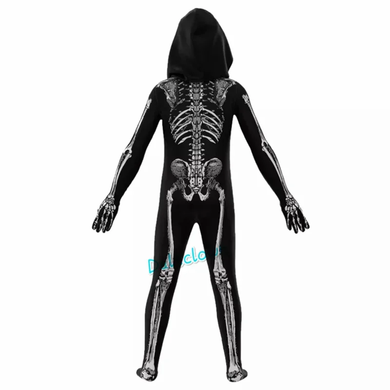 Costume da Zombie bambini Halloween Zombie Mask Costume Cosplay spaventoso scheletro teschio Costume tuta set vestiti per feste di carnevale